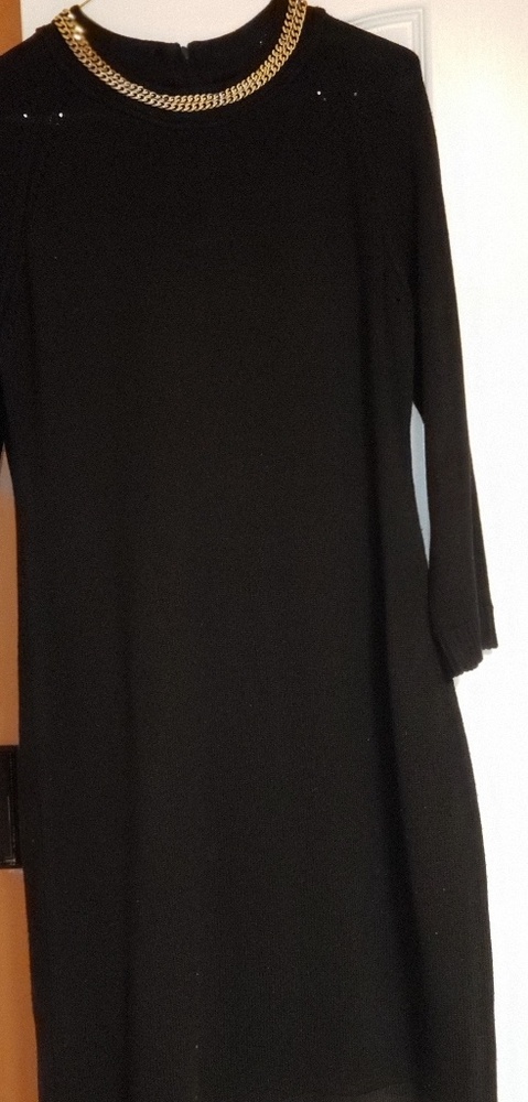 Calvin Klein Black Necklace Sweater dress Size L